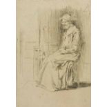 Maggie (Maria Magdalena) Laubser (South African 1886-1973) SITTING FIGURE pencil on paper 25,5 by