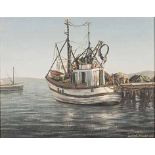 Lambert Kriedemann (South African 1951 -) BOAT IN A HARBOUR signed and dated 1982 oil on board 37 by