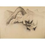Braam Kruger (South African 1950-2008) RECLINING NUDE signed and dated 21.4.83 mixed media on