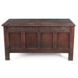A DUTCH OAK KIST, 19TH CENTURY the hinged rectangular top enclosing a compartment with a smaller