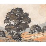 Melvin Brigg (South African 1950-) LANDSCAPE WITH TREES signed and dated 75 oil on board 23,5 by