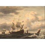 Continental School ( 17th/18th Century-) SHIPS AT SEA oil on canvas 60 by 82cm