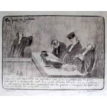 Honore Daumier (French 1808-1879) GENS DE JUSTICE lithograph, signed and numbered 167/500 in