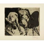 William Joseph Kentridge (South African 1955-) NOSE 23 drypoint, sugarlift aquatint, signed,