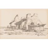 Otto Klar (South African 1908-1994) COTTAGES AT ARNISTON signed graphite on paper PROVENANCE