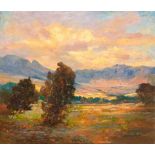 Sydney Taylor (South African 1870-1952) LANDSCAPE SCENE signed oil on board 37 by 44cm