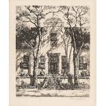 Tinus (Marthinus Johannes) de Jongh (South African 1885-1942) STELLENBERG KENILWORTH etching, signed