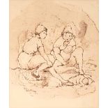 Pieter van der Westhuizen (South African 1931-2008) TWO WOMEN AND CHILD signed and dated '74 pen and