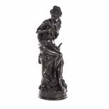 Carrier Belleuse (French 1824-1887) APHRODITE, DIVINE LADY OF THE DOVES signed bronze height: 64cm