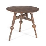 A DUTCH OAK TILT-TOP TABLE 'FLAP AAN DE WAND', LATE 18TH/EARLY19TH CENTURY the circular top carved