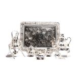 A CHINESE EXPORT SILVER TEA SERVICE, WO SHING, CIRCA 1900 NOT SUITABLE FOR EXPORT comprising: a