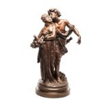 ALBERT ERNEST CARRIER-BELLEUSE (1824 – 1887): A PATINATED BRONZE COUPLE the couple draped in