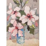 Gregoire Johannes Boonzaier (South African 1909-2005) PINK HIBISCUS signed and dated 1980 oil on