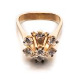A DIAMOND RING centred with a round brilliant-cut diamond weighing approximately 0.20cts, within a