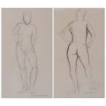 Frans Boekkooi (South African 20th Century-) NUDE STUDIES, two signed pencil on paper 35 by 20cm (2)