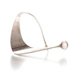 A SILVER AND MOONSTONE BROOCH, VIVVIANNA TORUN BÜLOW-HÜBE FOR GEORG JENSEN of undulating design,