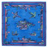 AN HERMES SILK SCARF: LA MARE AUX CANARDS artist: Daphne Duchesne year of issue: 1981 theme: