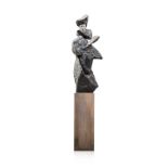 Angus Taylor (South African 1970-) FIGURE II bronze and stone height: 109cm (excluding base)