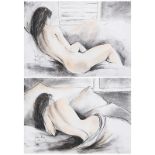 Ignatius Marx (South African 1963-) FEMALE STUDIES, two each signed and dated '99 charcoal and