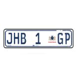 A LICENCE PLATE JHB1 GP All costs to transfer the certificate into the buyer's name will be paid