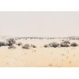 Walter Edward Westbrook (South African 1921-) ARID LANDSCAPE watercolour on paper 49,5 by 69,5cm