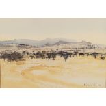 Ulrich Konrad Schwanecke (South African 1932-2007) DESERT signed and dated 1977 watercolour on paper