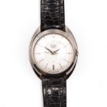 A GENTLEMAN'S STAINLESS STEEL WRISTWATCH, HEUER automatic, the circular silvered dial applied with