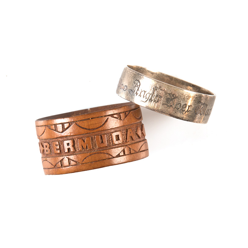 Anon TWO ANGLO-BOER WAR PRISONER OF WAR SERVIETTE RINGS Bermuda: 1900 Silver serviette ring, 4.2cm