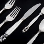 A SET OF DANISH SILVER 'ACORN' PATTERN CUTLERY, DESIGNED BY JOHAN ROHDE FOR GEORG JENSEN,