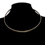 AN 18CT GOLD CHOKER of plain circular form, distress, impressed 18ct, inner diameter approximately