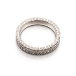 A FULL DIAMOND ETERNITY RING the two centre rows and sides set with round brilliant-cut diamonds