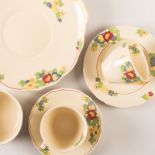 A ROYAL DOULTON ‘’MINDEN’’ PATTERN PART TEA SERVICE, 1933 – 1959 each with floral design against a