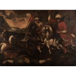 Continental School ( 17th/18th Century-) JANISSARIES CAVALRY oil on canvas 95,5 by 128,5cm