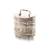 A DUTCH SILVER TEA CADDY, EARLY 20TH CENTURY, WITH PSEUDO 18TH CENTURY DUTCH HALLMARKS AND CHESTER