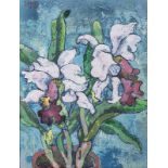 Gregoire Johannes Boonzaier (South African 1909-2005) BLUE ORCHIDS signed and dated 1981; signed and