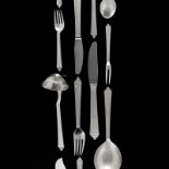 A SET OF DANISH SILVER "PYRAMID" PATTERN CUTLERY, DESIGNED IN 1926 BY HARALD NIELSEN FOR GEORG