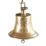 A BRASS SHIP'S BELL of typical form, inscribed 'AOTEA 1895' 23cm high