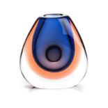 A MOSER GLASSWORKS VASE DESIGNED BY VLADIMÍR MÍKA, CIRCA 1960 the cased ovoid shape with a join to