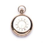 HALF HUNTER CASED POCKET WATCH, SIREN the circular white dial with black Roman numerals outer minute