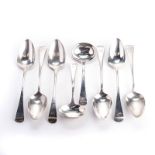 A GROUP OF FOUR GEORGE III SILVER ‘OLD ENGLISH’ PATTERN SPOONS, DUNCAN URQUHART & NAPTHALI HART,