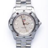 A GENTLEMANS STAINLESS STEEL TAGHEUER PROFESSIONAL WRISTWATCH automatic, the circular dial applied