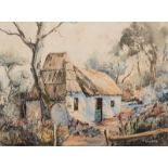 Gabriel Cornelis de Jongh (South African 1913-2004) THATCHED HOMESTEAD signed and dated 40