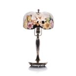 ‘’BUTTERFLIES AND ROSES’’: A PAIRPOINT PUFFY BOUDOIR LAMP, EARLY 20TH CENTURY the moulded domed