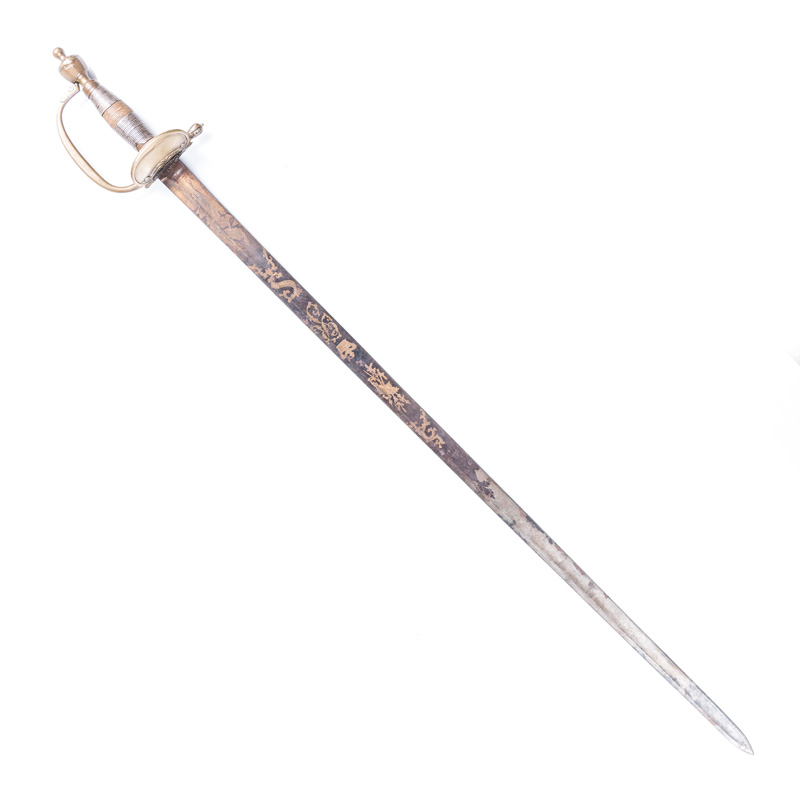 Anon A 1796 PATTERN INFANTRY OFFICER'S SWORD 1796 Bluing on black extant with gold inlays of
