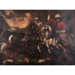 Continental School ( 17th/18th Century-) JANISSARIES CAVALRY oil on canvas 95,5 by 128,5cm