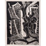 Paul Sibisi (South African 1948-) CLASSROOM WRANGLE III linocut, signed, dated '89 and inscribed