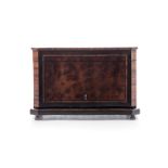 A VICTORIAN BIRDS EYE MAPLE HUMIDOR, 19TH CENTURY of rectangular form with canted corners, the
