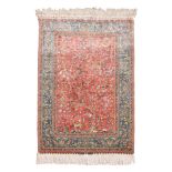 A CHINESE SILK RUG, MODERN condition: good 132 by 87cm