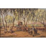 Erich (Ernst Karl) Mayer (South African 1876-1960) WAGON AND TREES signed and dated 1912 (1912)