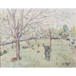 Enslin Hercules du Plessis (South African 1894-1978) GARDEN SCENE signed and dated 71 watercolour